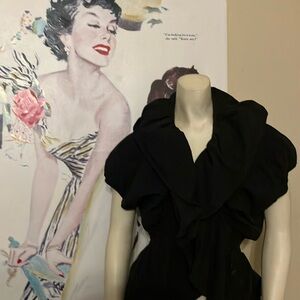 Elegant Black Ruffled Top